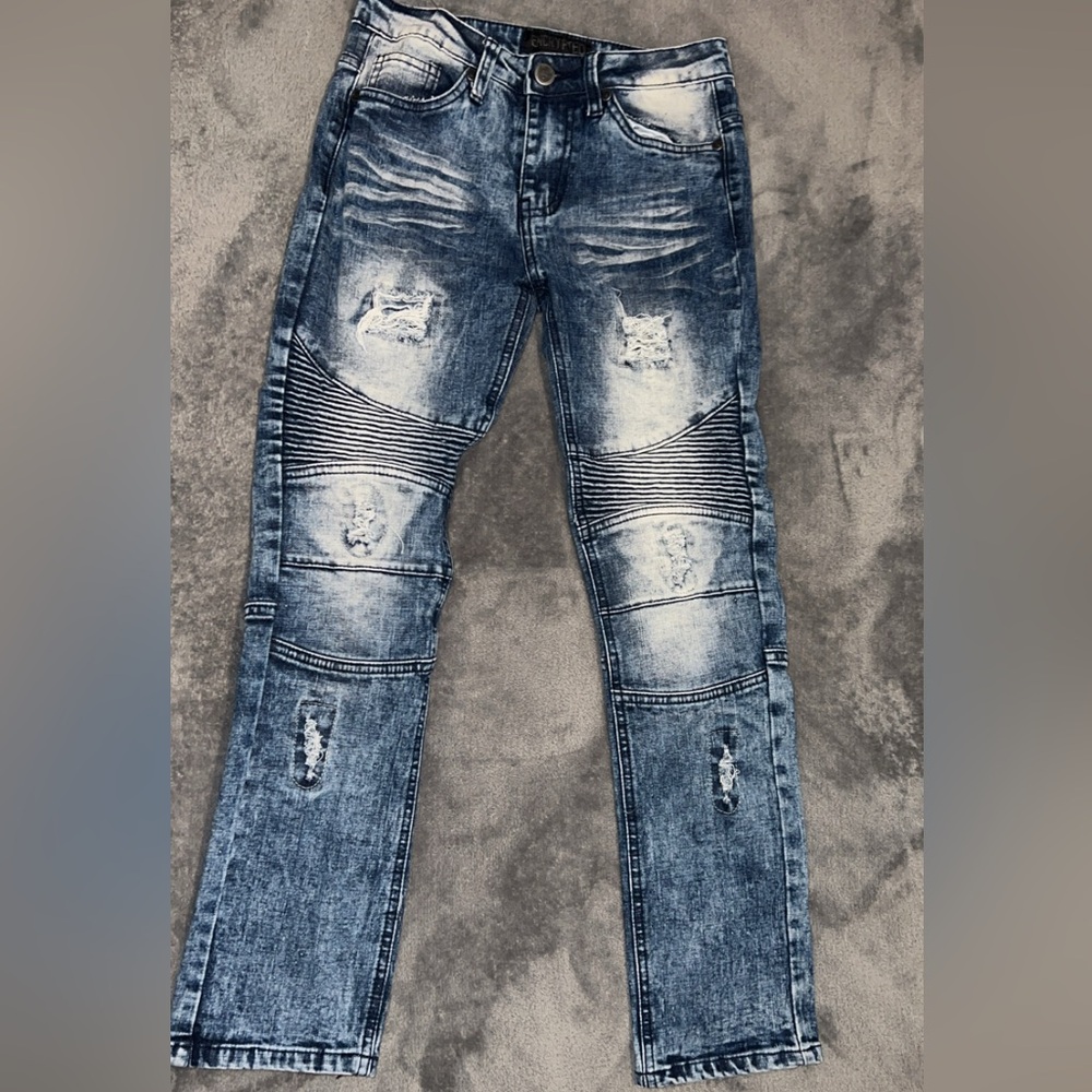 Boy’s Distressed Slim Fit Jeans - Blue